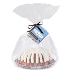 Gift a frosted, undecorated cake wrapped in cellophane. Ideal for personalizing or for those who prefer a simpler design. Available in 8 and 10 inch sizes.