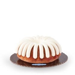 8" Gluten Free Lemon Raspberry Bundt Cake with signature frosting