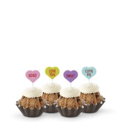 Oreo Cookies & Cream Bundtinis with conversation hearts toppers