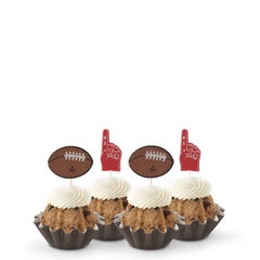 Oreo Cookies & Cream Bundtinis with foam #1 finger and football toppers