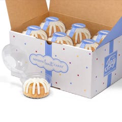 A box filled with 12 individually packaged Vanilla bundtlets. 