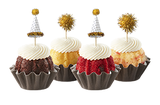 Gold Sparkle Hats and Poms (Includes 12)